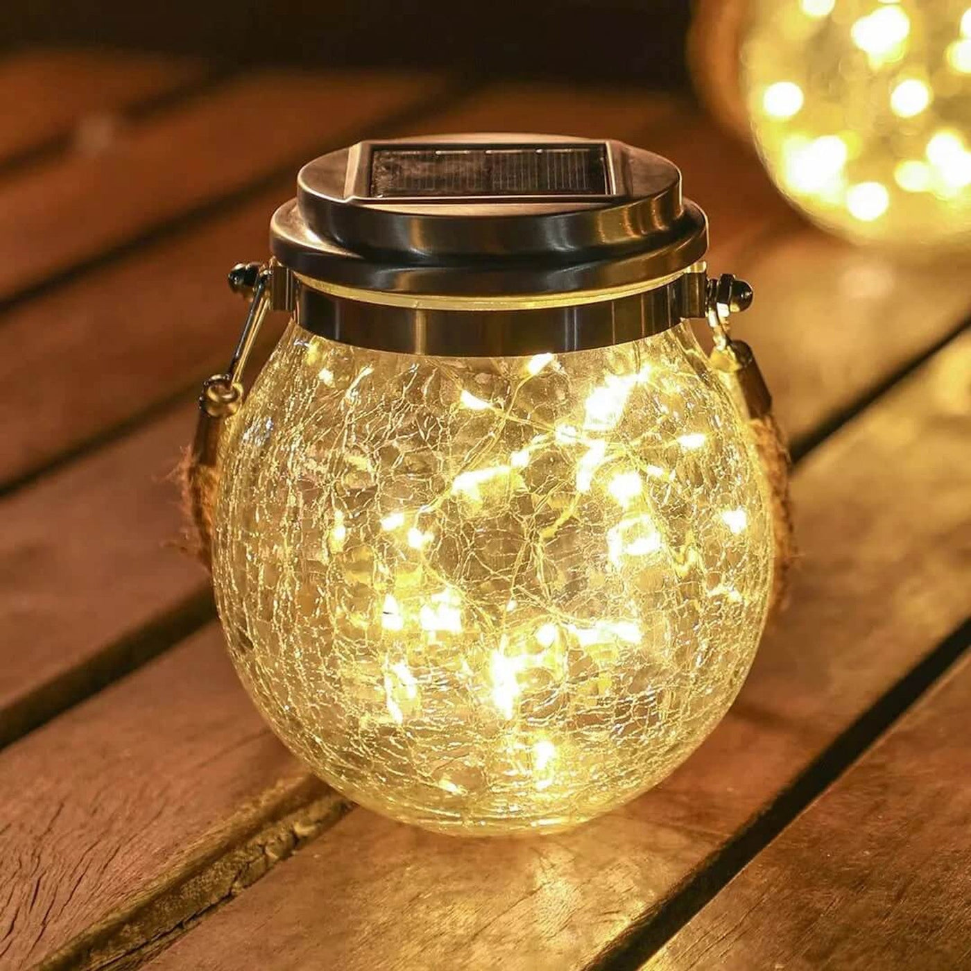 4-Pack Solar Glass Garden Lights Ice Crack Design