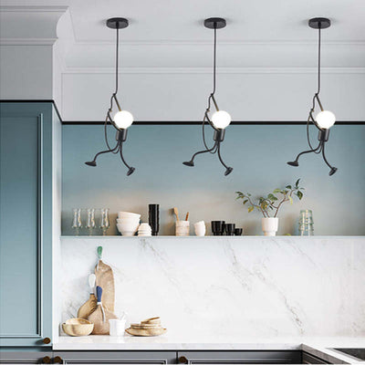 Cheerful Doll-Shaped Adjustable Pendant Light