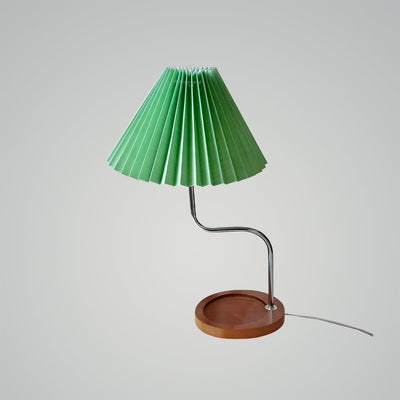 Pleated Fabric Table Lamp with Tray Base