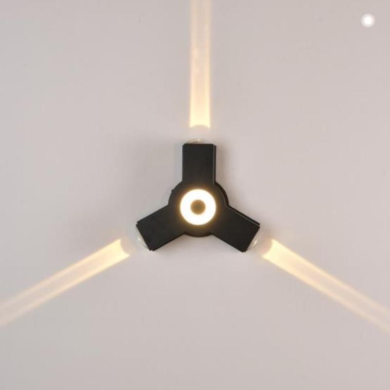 Cross-Shaped Outdoor Wall Light – 3-Way Warm LED Sconce