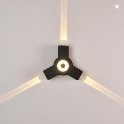 Cross-Shaped Outdoor Wall Light – 3-Way Warm LED Sconce