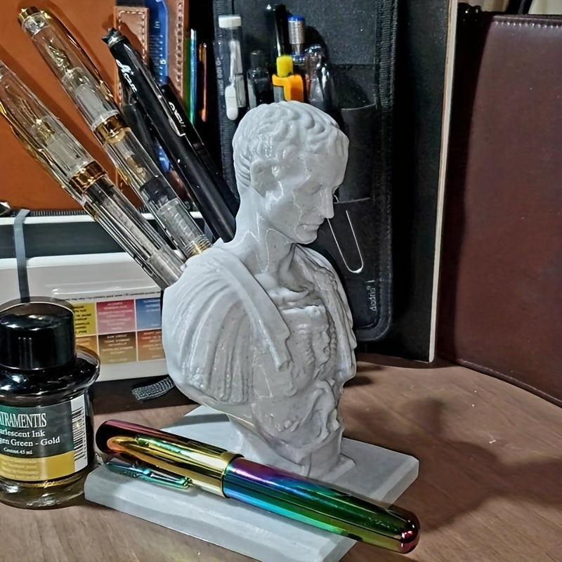 Julius Caesar Desk Pen Holder Vintage History Office Accessory