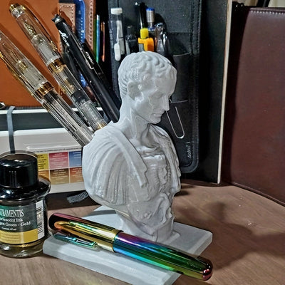 Julius Caesar Desk Pen Holder Vintage History Office Accessory