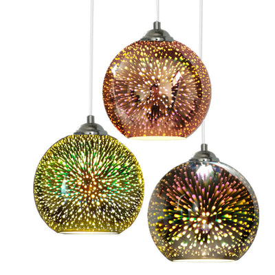 Modern 3D Firework Glass Dome Pendant Light