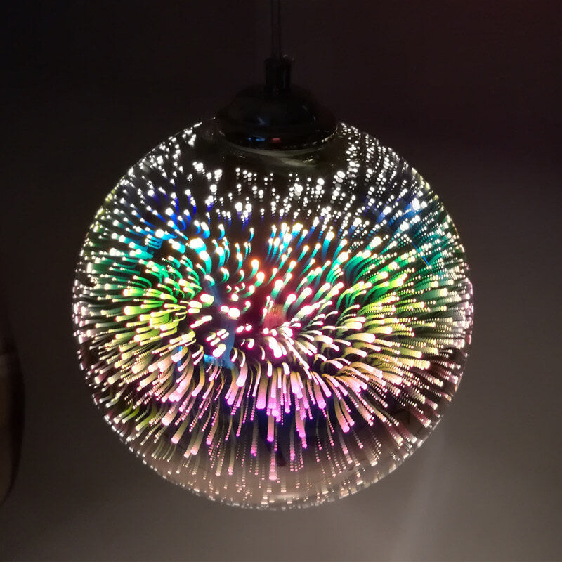 Modern 3D Firework Glass Dome Pendant Light
