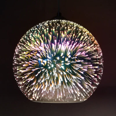 Modern 3D Firework Glass Dome Pendant Light
