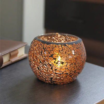 Mosaic Glass Candle Holder for Home Decor