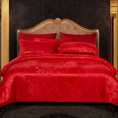 Satin Floral Bedding Set with Duvet Cover and Pillowcases
