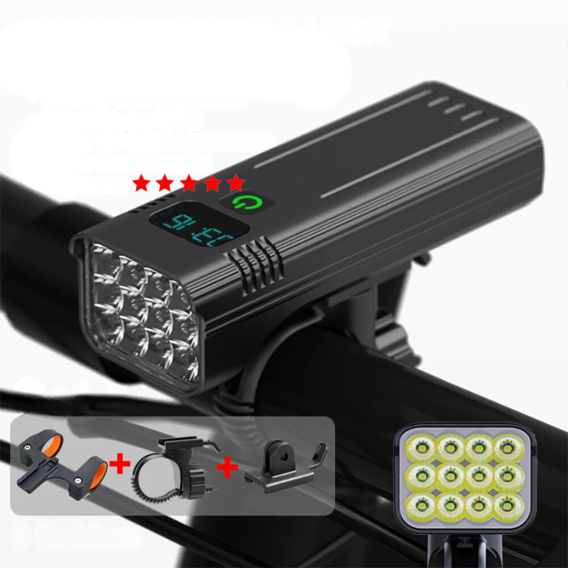 5000 Lumen USB Rechargeable Bike Light with Mounts