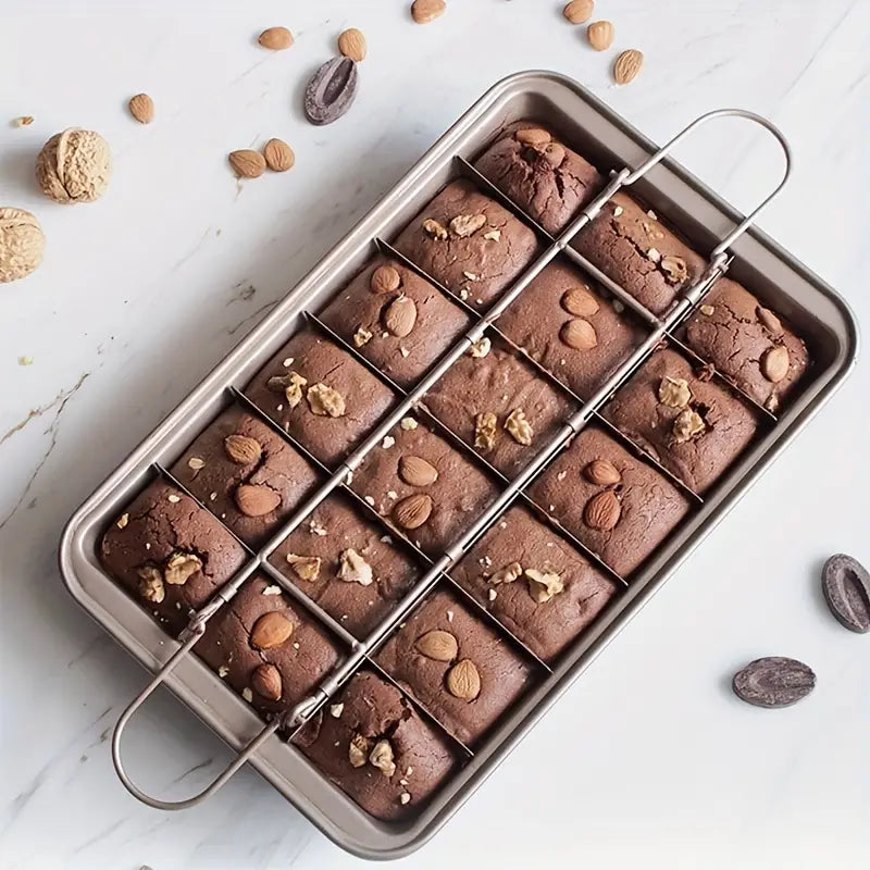 Non-Stick Brownie Pan with 18 Dividers Aluminum Bakeware