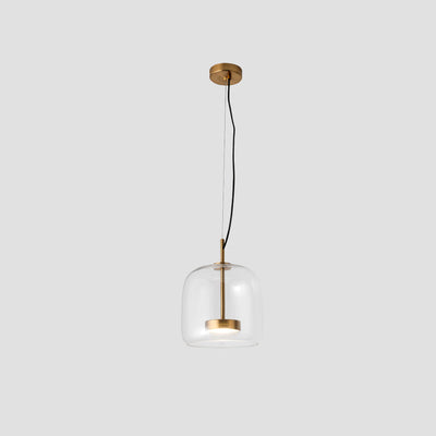 AmberGlow Vintage LED Pendant Light – Gold & Glass