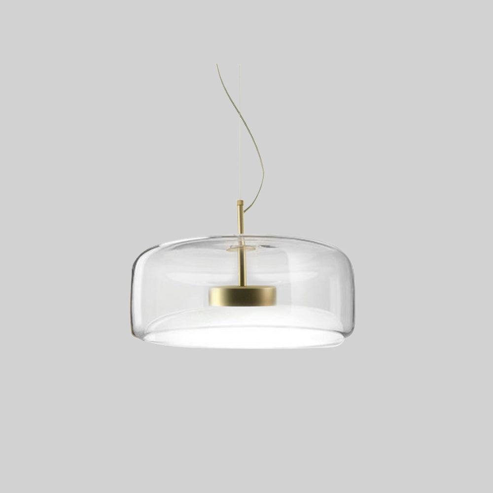 AmberGlow Vintage LED Pendant Light – Gold & Glass