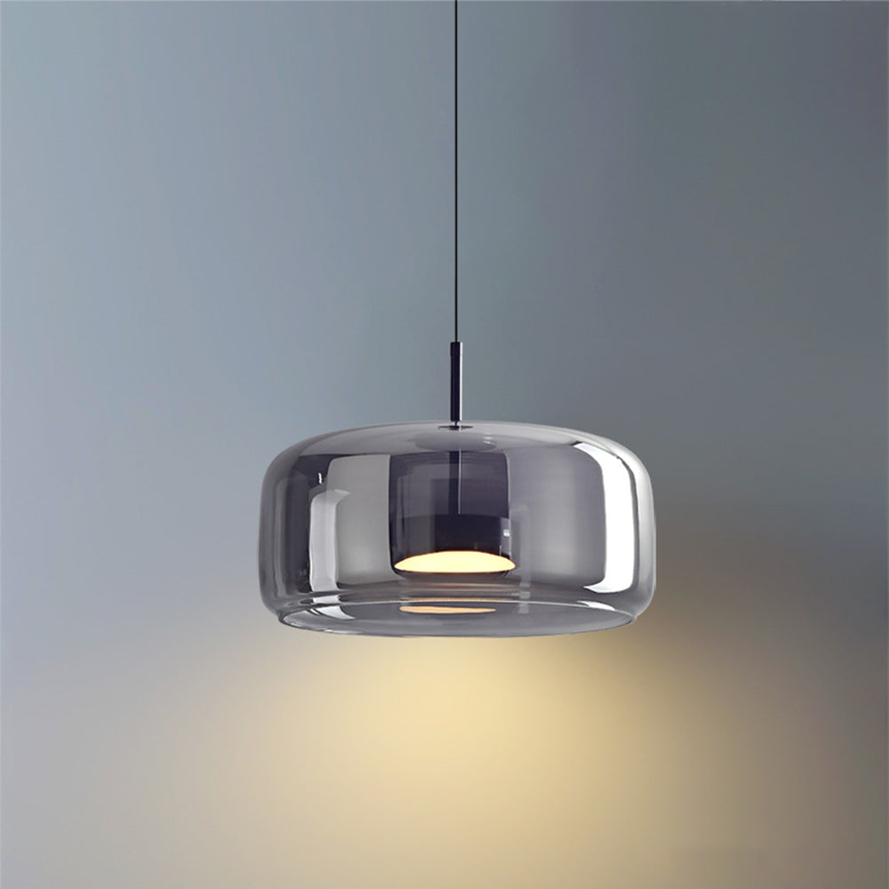 AmberGlow Vintage LED Pendant Light – Gold & Glass
