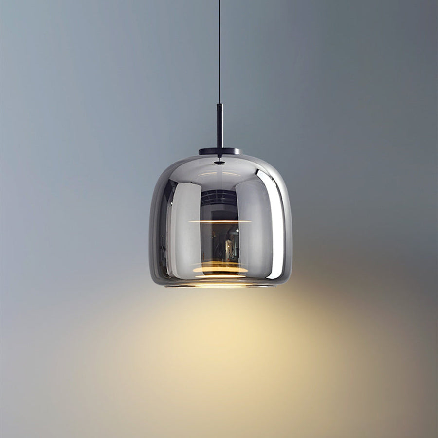 AmberGlow Vintage LED Pendant Light – Gold & Glass