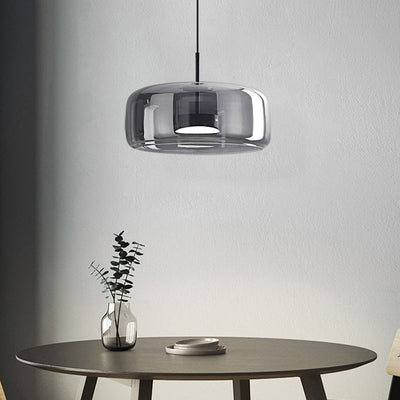 AmberGlow Vintage LED Pendant Light – Gold & Glass