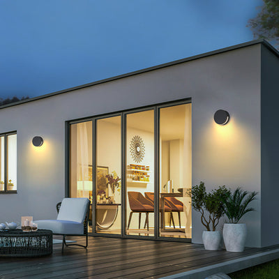 Modern Round Outdoor Wall Light – IP65 Waterproof LED