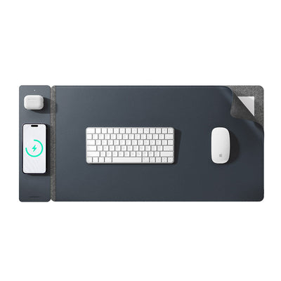 Wireless Charging Desk Mat – Reversible Vegan Leather