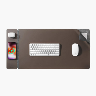Wireless Charging Desk Mat – Reversible Vegan Leather