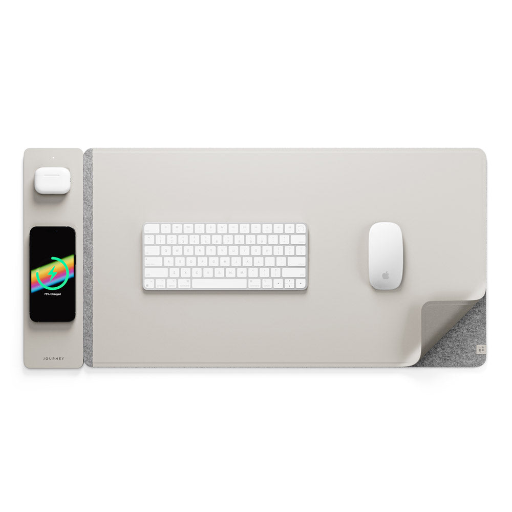 Wireless Charging Desk Mat – Reversible Vegan Leather