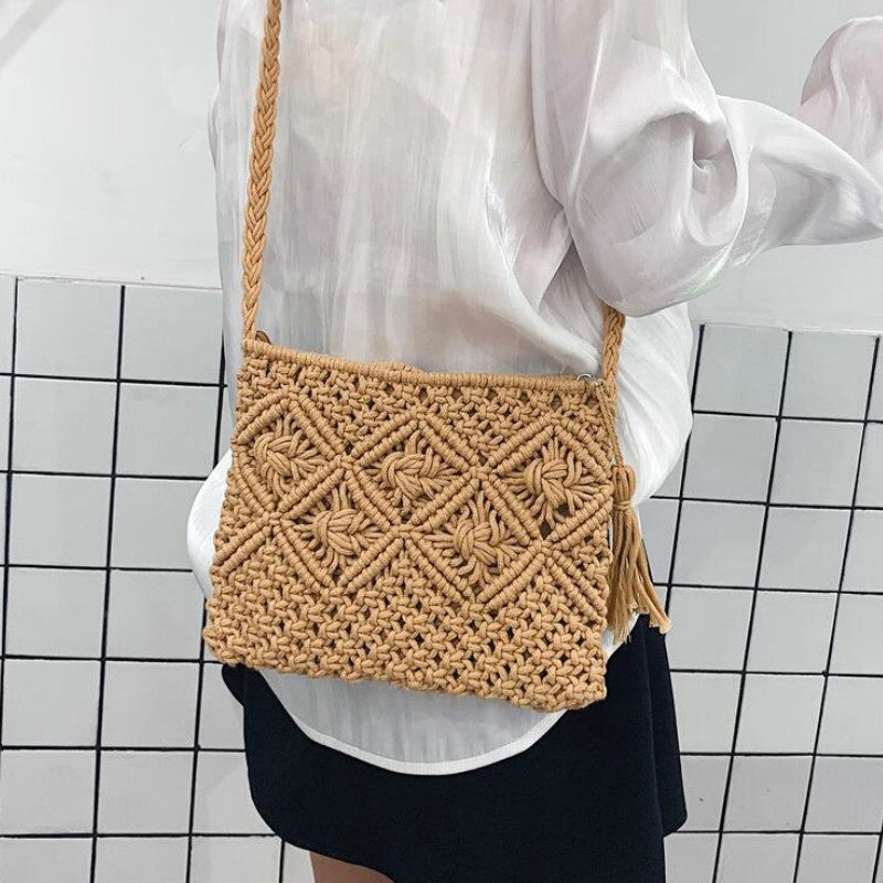 Woven Shoulder Bag for Women – Summer Boho Style