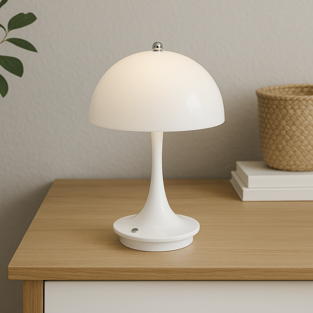 Modern LED Mushroom Table Lamp – USB-C Rechargeable