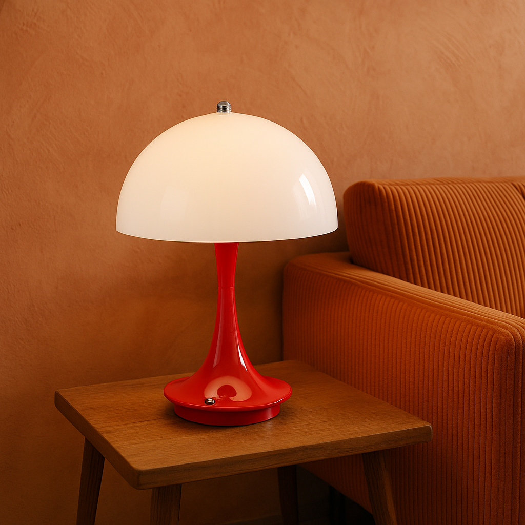 Modern LED Mushroom Table Lamp – USB-C Rechargeable