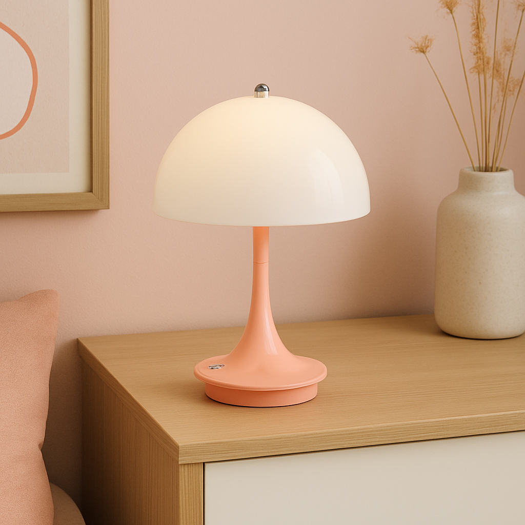 Modern LED Mushroom Table Lamp – USB-C Rechargeable