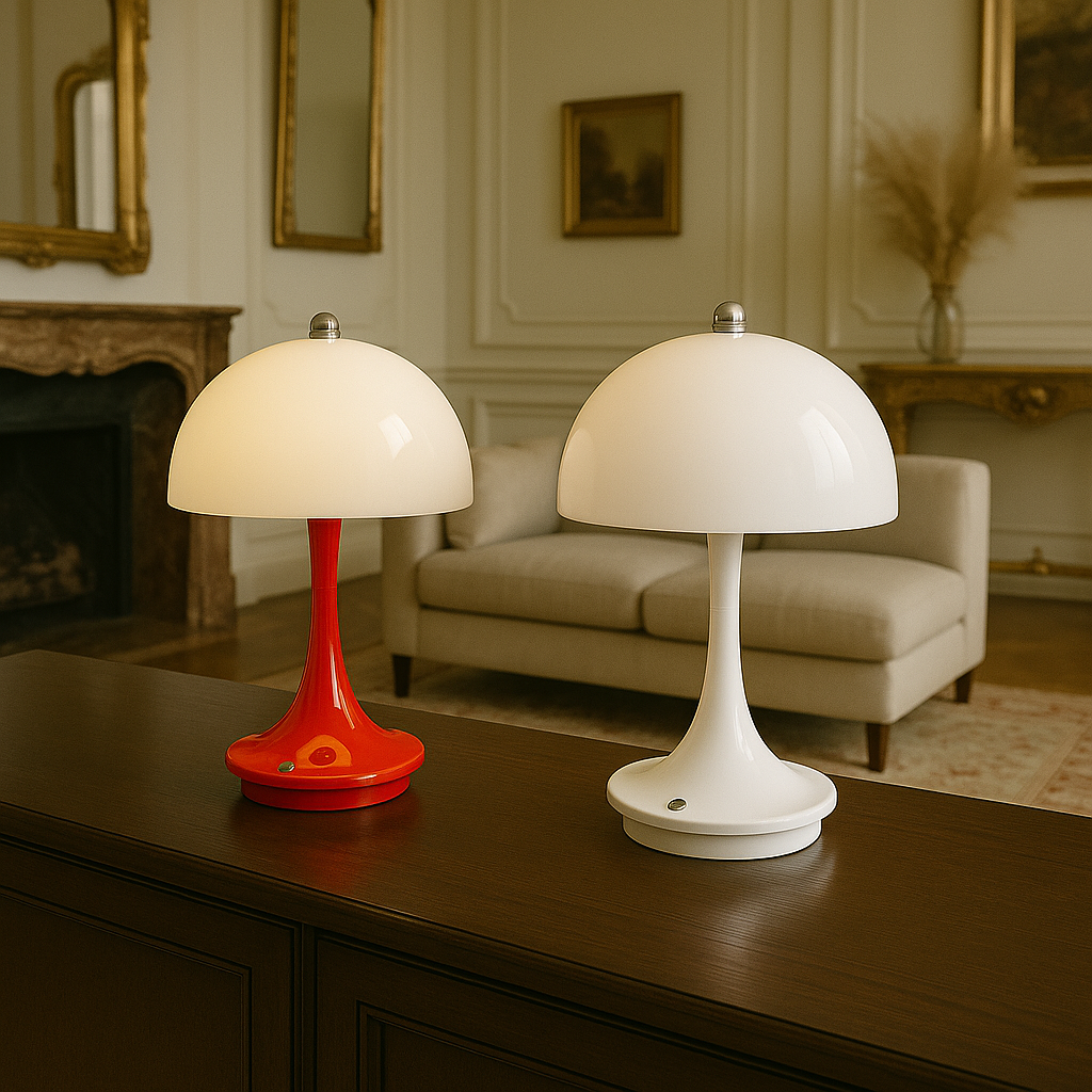 Modern LED Mushroom Table Lamp – USB-C Rechargeable