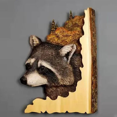 Wooden Animal Carving Wall Art Decoration
