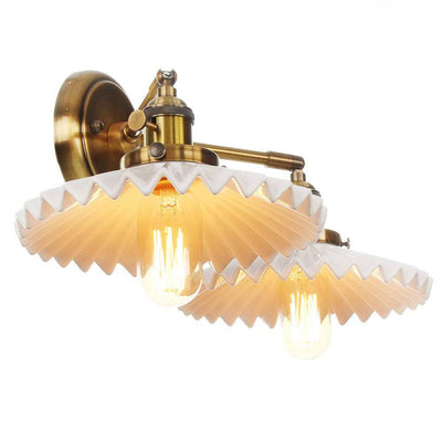 Double Ceramic Wall Lamp – Antique Gold Vintage Style