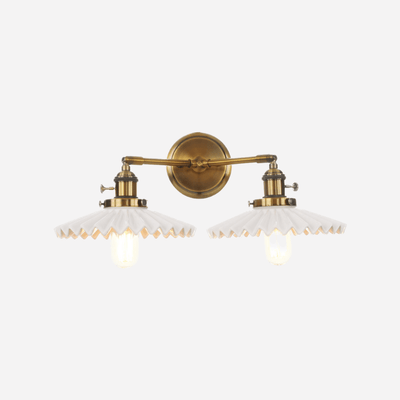 Double Ceramic Wall Lamp – Antique Gold Vintage Style
