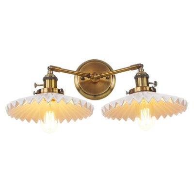 Double Ceramic Wall Lamp – Antique Gold Vintage Style