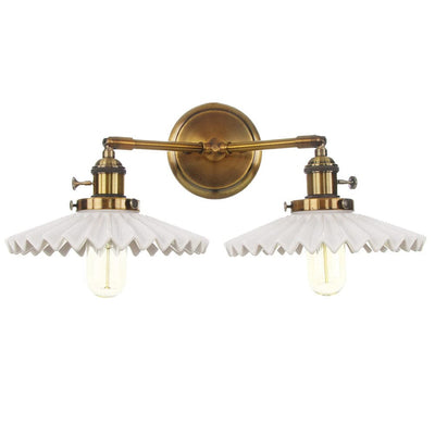 Double Ceramic Wall Lamp – Antique Gold Vintage Style