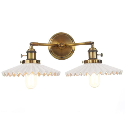 Double Ceramic Wall Lamp – Antique Gold Vintage Style