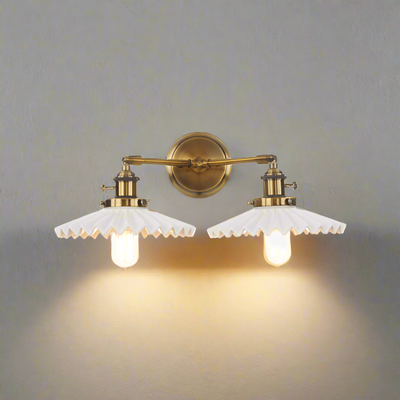 Double Ceramic Wall Lamp – Antique Gold Vintage Style