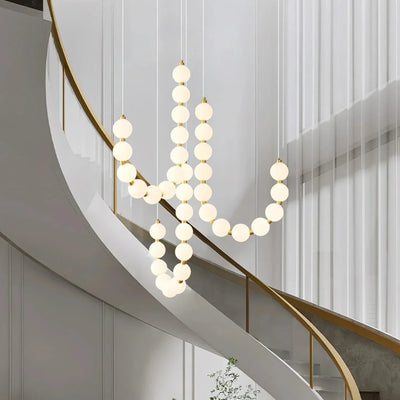 Elegant White Necklace Chandelier with LED Lights