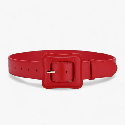 Women’s Wide Leather Belt Vintage High Waist with Adjustable Buckle