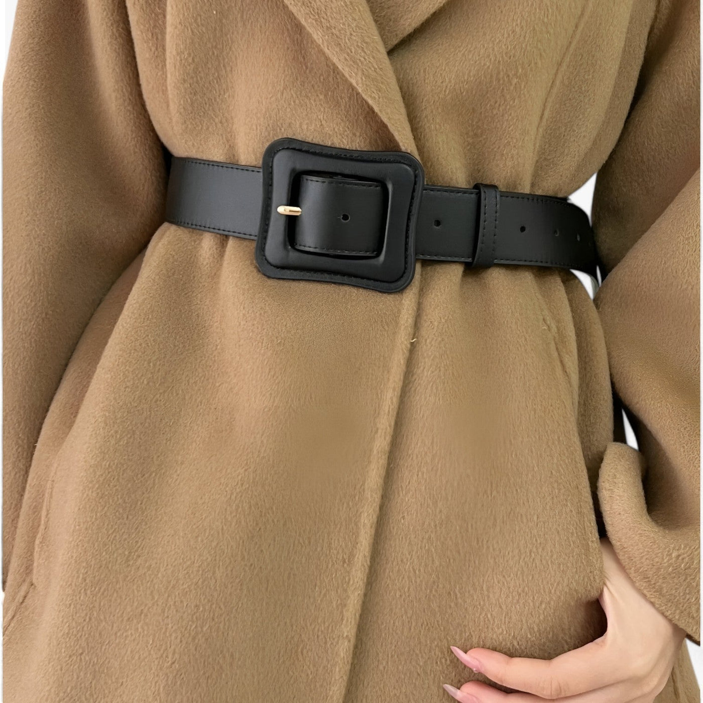 Women’s Wide Leather Belt Vintage High Waist with Adjustable Buckle