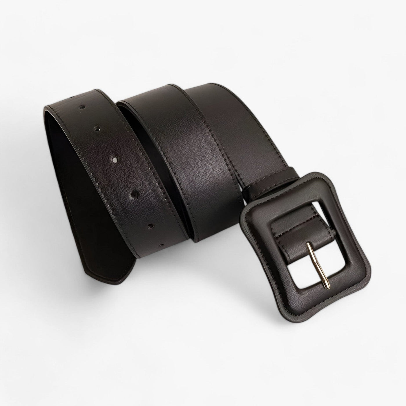 Women’s Wide Leather Belt Vintage High Waist with Adjustable Buckle