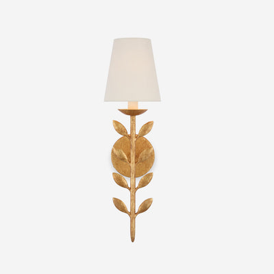 Evoque Gold Leaf Wall Sconce - Antique Brass
