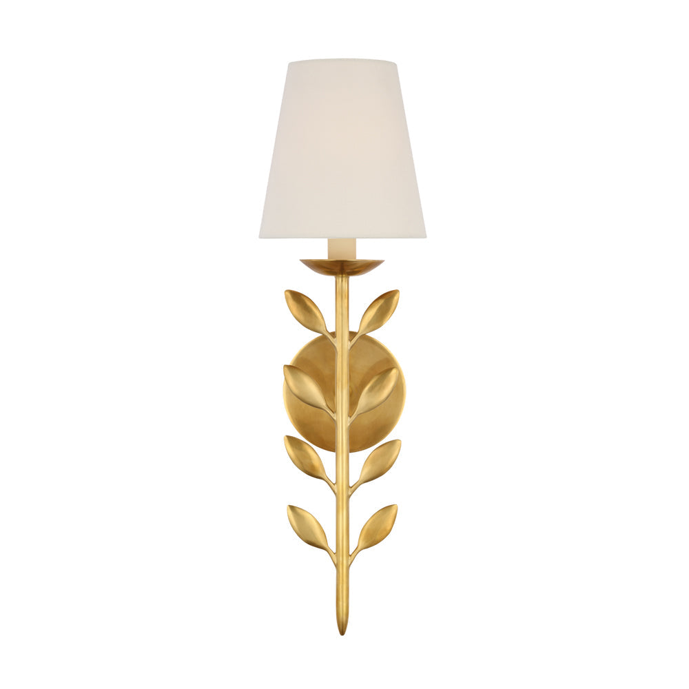 Evoque Gold Leaf Wall Sconce - Antique Brass