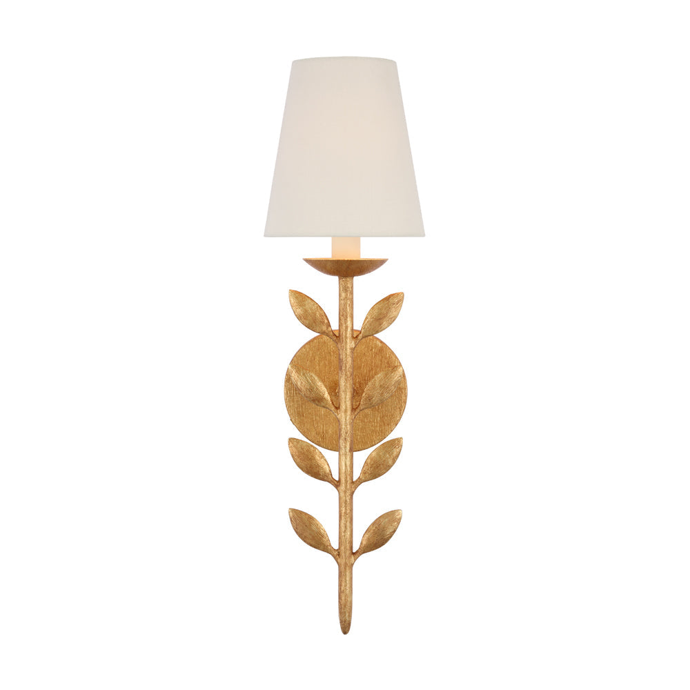 Evoque Gold Leaf Wall Sconce - Antique Brass
