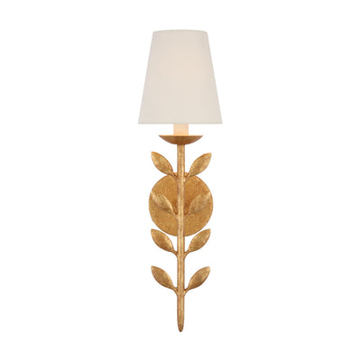 Evoque Gold Leaf Wall Sconce - Antique Brass