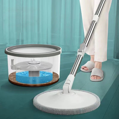 Self-Cleaning Spin Mop with Dual-Chamber Bucket