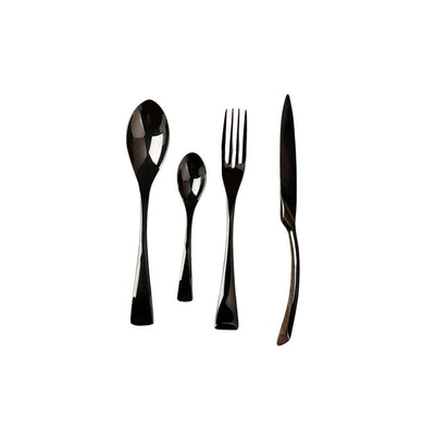 Noirsteel 24-Piece Black Stainless Steel Cutlery Set