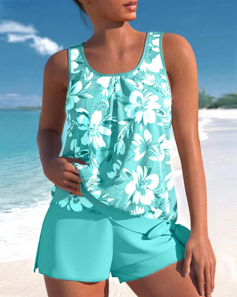Women’s Two-Piece Tankini Set for Beach and Pool