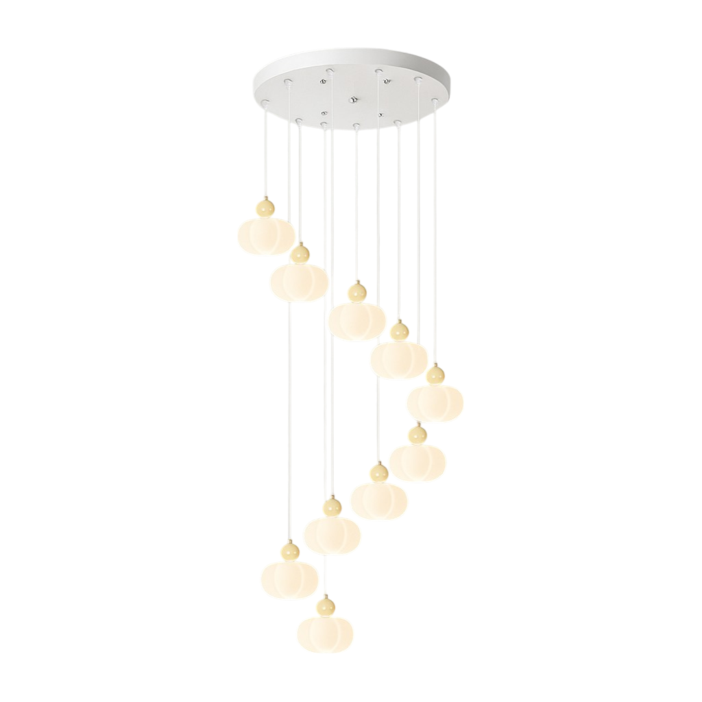 Cream Art Deco Staircase LED Chandelier