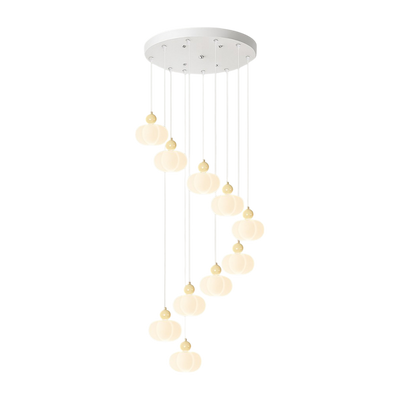 Cream Art Deco Staircase LED Chandelier