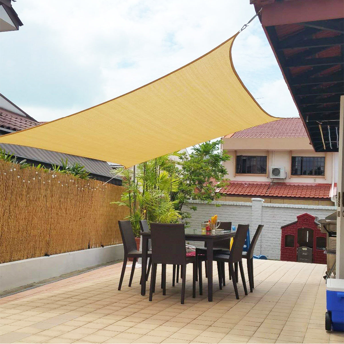 Water-Resistant Shade Sail Cloth for Balcony Garden Patio Cover