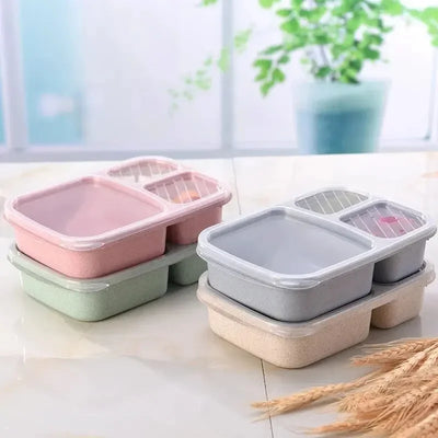 Wheat Fiber Bento Lunch Box | Microwave-Safe Leak-Proof – For School  On the Go